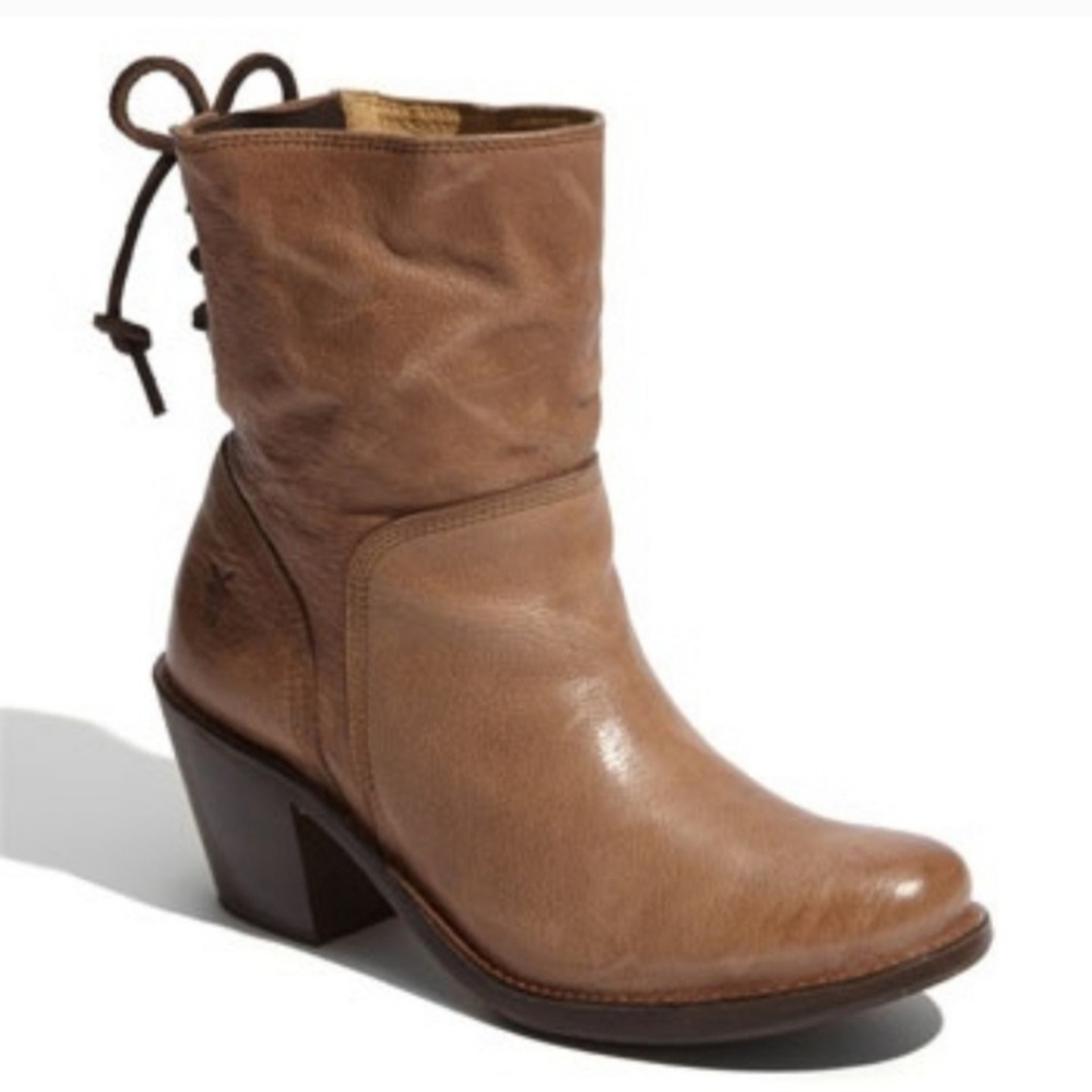 Frye Tan Leather Ankle Booties